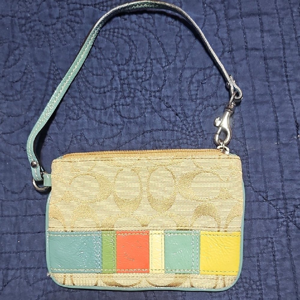 Coach Multicolor Patchwork Wristlet Clean Like New - image 1